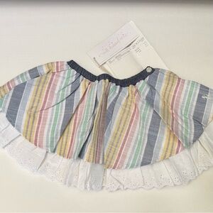 WELL DRESSED WOLF 2T Girls NWT Rainbow Chambray Stripe Twirling Skirt Blue Green